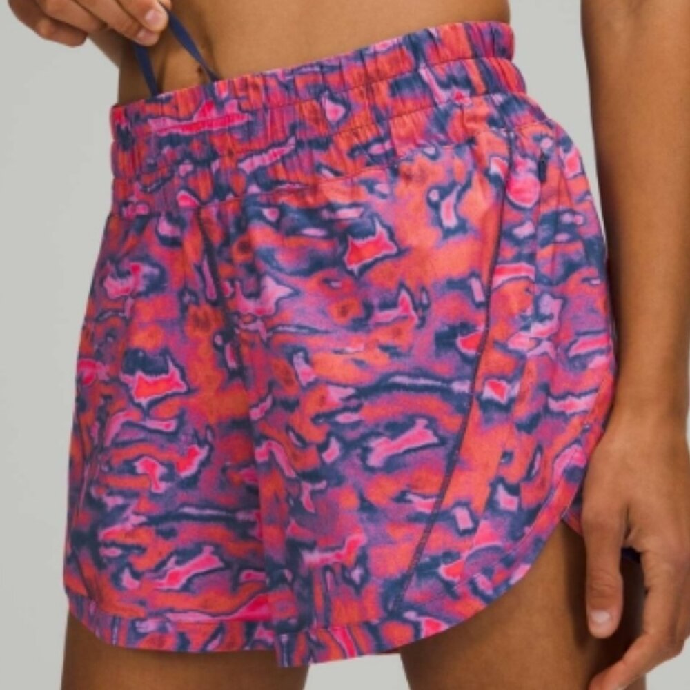 lululemon athletica Women's Athletic Shorts in Pink, Orange & Blue Print